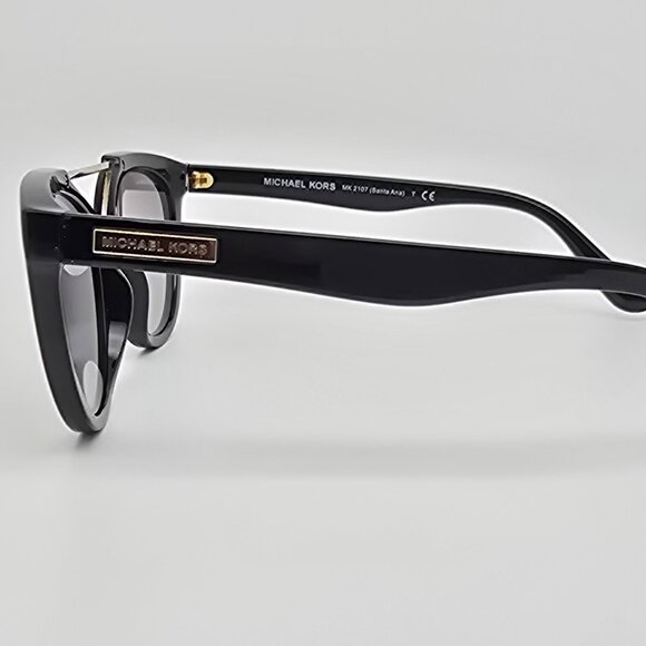 *SOLD* Michael Kors MK2107 Santa Ana Black Gold Frame Grey Lens Aviator Sunglass - Picture 3 of 16